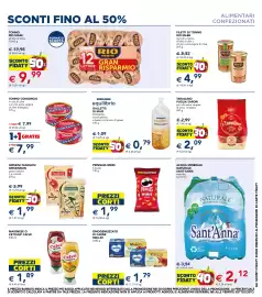 Volantino Esselunga Pagina 6: Acqua minerale naturale Sant'Anna €2,12, Grissini fagolosi GrissinBon €1,99