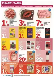 Folheto E.Leclerc semana 35 Página 6: Fiambre da perna extra fatias finas izidoro €1,99, Bacon de peru primor €20,09