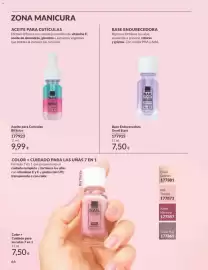 Catálogo AVON Página 66: Aurora Aceite para Cutículas Bifásico €9,99, Avon base endurecedora good start €7,50