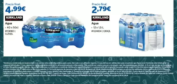 Catálogo Costco Página 10: Kirkland Signature Agua €2,79, Kirkland Signature Agua €4,99