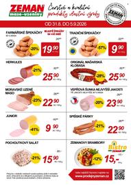 ZEMAN leták týden 36 Strana 2: Herkules €25,90, Moravské uzené maso €22,90