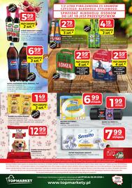 Top Market gazetka Strona 4: Piwo Łomża Jasne €2,99, Napój gazowany Pepsi, Mirinda, 7UP €6,99
