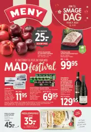 MENY tilbudsavis uge 35 Side 1: Gigondas Olivier & Lafont €129,95, Faxe Kondi eller Pepsi €69,95