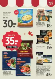 MENY tilbudsavis uge 35 Side 24: Maestro tynde pommes frites €30,00, Fladbrød Hvidløgsbrød eller Bao Dampboller €18,00