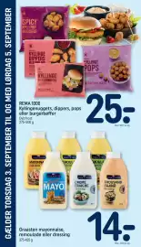 REMA 1000 tilbudsavis uge 36 Side 24: Kyllingenuggets, dippers, pops eller burgerbøffer €25,00