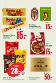 Min Købmand tilbudsavis uge 35 Side 18: M&M's eller Maltesers €28,00, Marabou Toblerone €15,00