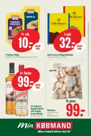 Min Købmand tilbudsavis uge 35 Side 22: Pølsehorn €99,00, O.P. Anderson Original Aquavit eller Famous Grouse Whisky €99,00