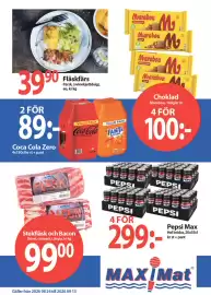 MaxiMat Charlottenberg kundeavis uke 35 Side 3: Fläskfärsk €39,90, Pepsi Max €299,00