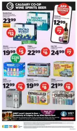 Calgary Co-op flyer week 35 Page 2: Asahi super dry lager €12,99, Absolut ocean spray variety pack €19,99