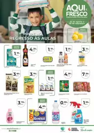 Folheto Aqui é fresco Página 1: Atum Bom Petisco Posta Óleo €1,19, Molho Calvé Alho Vidro / Whisky Cocktail Vidro €1,95