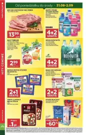Stokrotka gazetka tydzień 35 Strona 8: Boczek wieprzowy bez żeber €13,99, Mus Tymbark €2,99