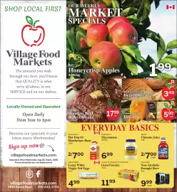 Village Food Markets flyer week 35 Page 1: Popside Giant Freezies €11,99, Island Gold Large White Veggie Fed Eggs €4,99