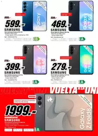 Folleto MediaMarkt Página 12: Samsung smartphone galaxy s25 5g €599,00, Samsung galaxy a57 5g €469,00