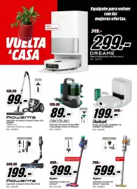 Folleto MediaMarkt Página 24: Dyson aspirador escoba v10 konical €399,00, Rowenta Aspirador escoba X-Force Flex 10.80 €199,00
