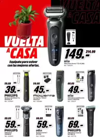 Folleto MediaMarkt Página 25: Rowenta cortapelos tn5224 advancer €45,00, Philips afeitadora x5006/00 €59,00