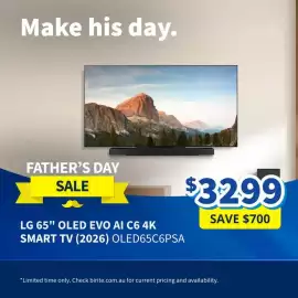 Bi-Rite catalogue Page 3: LG 65" OLED EVO AI C6 4K SMART TV €3.299,00