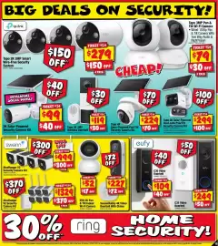 JB Hi-Fi catalogue Page 15: Eufy C31 Video Doorbell €249,00, Tapo 4K Solar-Powered Pan/Tilt Security Camera Kit €224,00
