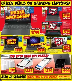 JB Hi-Fi catalogue Page 22: ASUS 15" TUF Gaming Notebook €1.849,00, Terminal Receipt Printer Paper €39,00