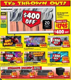 JB Hi-Fi catalogue Page 42: Samsung 55" The Frame QLED 4K Smart TV €1.495,00, Hisense 65" 4K Hi-QLED Smart TV €995,00