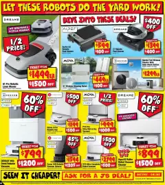 JB Hi-Fi catalogue Page 44: Roborock Qrevo 2 Pro Robotic Vac €1.199,00, Mova V70 Ultra Complete Robot Vacuum €2.799,00