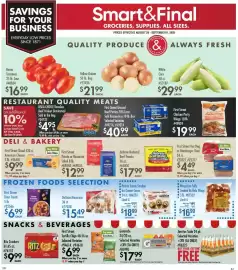 Smart & Final weekly ad Page 1: Roma Tomatoes €16,99, White Corn €29,99