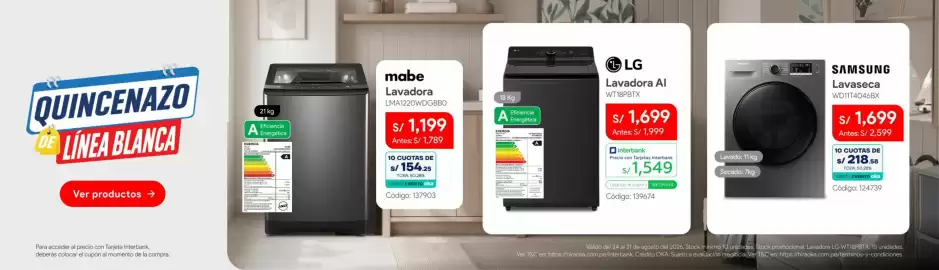 Catálogo Hiraoka semana 35 Página 2: LG Lavadora Al €1.549,00, Samsung lavaseca €1.699,00