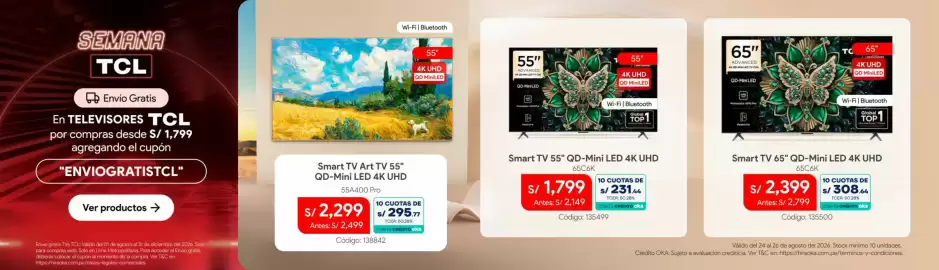 Catálogo Hiraoka semana 35 Página 3: Tc smart tv 65" qd-mini led 4k uhd €2.399,00