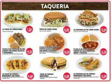 Carnicerias Jimenez weekly ad week 35 Page 1: Pork chop in red pepper sauce with rice & beans €10,50