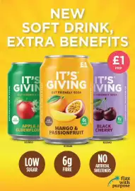 Bestway leaflet week 35 Page 6: It's Giving gut friendly soda €1,00