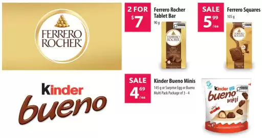 Co-op flyer week 35 Page 13: Ferrero Squares €5,99, Ferrero Rocher Tablet Bar €3,50