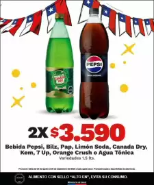 Catálogo OXXO Página 18: Pepsi - bebida , bilz, pap, limon soda, canada dry oragne o agua tónica €3.590,00