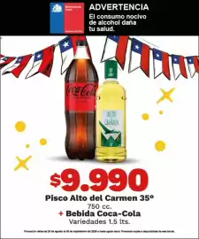 Catálogo OXXO Página 21: Coca cola - pisco alto del carmen 35° + bebida €9.990,00