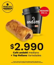 Catálogo OXXO Página 23: Cafe andatti mediano + top relleno €2.990,00