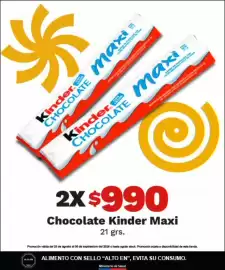 Catálogo OXXO Página 34: Kinder - chocolate maxi €990,00