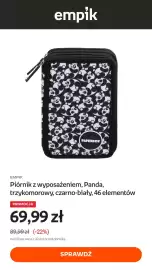 Empik gazetka tydzień 35 Strona 3: Piórnik z wyposażeniem Panda trzykomorowy czarno-biały 46 elementów Empik €69,99