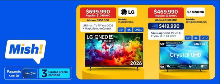 Catálogo Lider Página 8: Samsung - smart tv 58 ai crystal uhd 4k 2026 €419.990,00