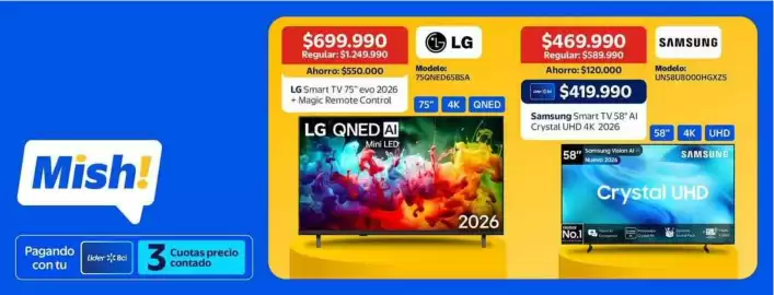 Catálogo Lider Página 8: Samsung - smart tv 58 ai crystal uhd 4k 2026 €419.990,00
