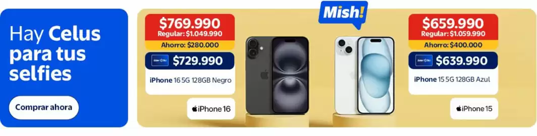 Catálogo Lider Página 1: Iphone 16 5g 128gb negro €769.990,00, Iphone 15 5g 128gb azul €639.990,00