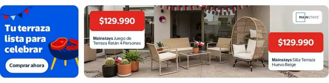 Catálogo Lider Página 2: Mainstays - juego de terraza ratan 4 personas €129.990,00