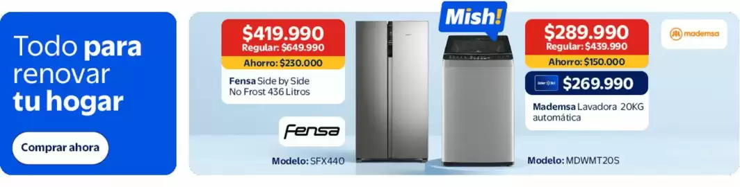 Catálogo Lider Página 3: Mademsa - lavadora automatica €289.990,00, Fensa - sice de by side €230.000,00