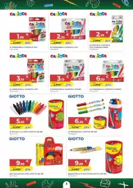 Volantino Toys Center Pagina 3: 18 pennarelli carioca joy €2,39, Barattolo 10 matitoni Giotto Be-Bé €9,59