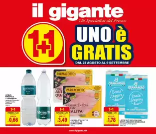 Volantino Il Gigante Pagina 1: Latte UHT Bontà Leggera Granarolo €1,78, Prosciutto cotto alta qualità Parmacotto €3,49