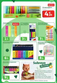 Folleto Alcampo Página 25: BIC marcadores pastel punta ajustable €3,95, Stabilo Boss marcadores flúor Swing-Cool €8,85
