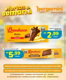 Catálogo Supermercado Bergamini Página 12: Biscoito bauducco wafer sabor chocolate €2,99, Biscoito bauducco €5,99