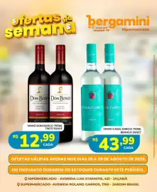 Catálogo Supermercado Bergamini Página 19: Vinho dom bosco tinto suave €12,99, Vinho casal garcia branco sweet €43,99