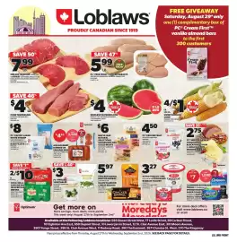 Loblaws flyer week 35 Page 1: Cracker Barrel cheese snacks €5,97, Coca-Cola Canada Dry or Sprite soft drinks €10,00