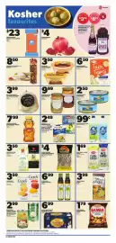 Loblaws flyer week 35 Page 18: Yehuda gefilte fish original €9,99, Dr. Laffa bakery raw challah round €3,99