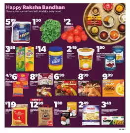 Loblaws flyer week 35 Page 7: Brar's rasmalai €8,99, 817 elephant pure basmati rice €12,99