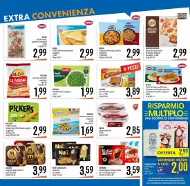 Volantino Emisfero Pagina 19: Findus Piselli Novelli surgelati €1,99, SELEX gelato assortito €2,85