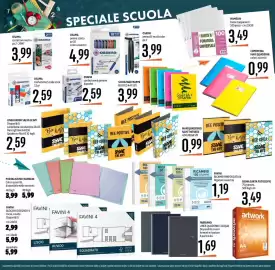 Volantino Emisfero Pagina 32: Risma carta fotocopie artwork €3,49, Maxiquaderno Save the Bees €0,99